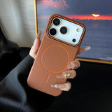 Luxury Leather Texture Magnetic Case For iPhone 17 Air 16 15 14 Plus 13 12 11 Pro Max For Magsafe Shockproof Soft TPU Cover